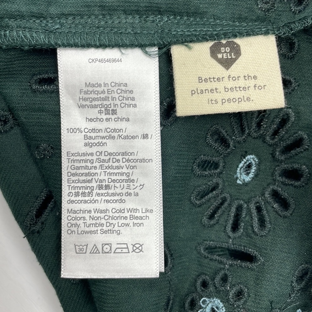 Madewell Dark Green Square-Neck Puff Sleeve Blouse - Picture 11 of 11